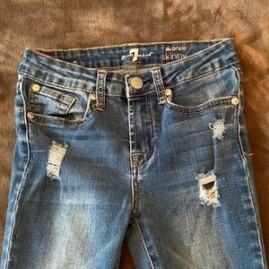 7 for all mankind ankle skinny sz 10 with zippers at the ankles